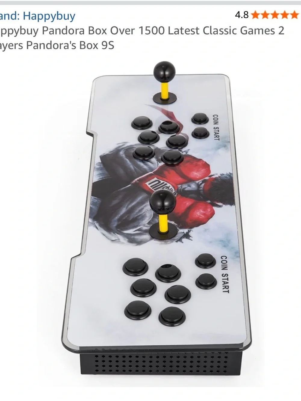 White Pandora's Box 9S Arcade Console with Dual Joysticks